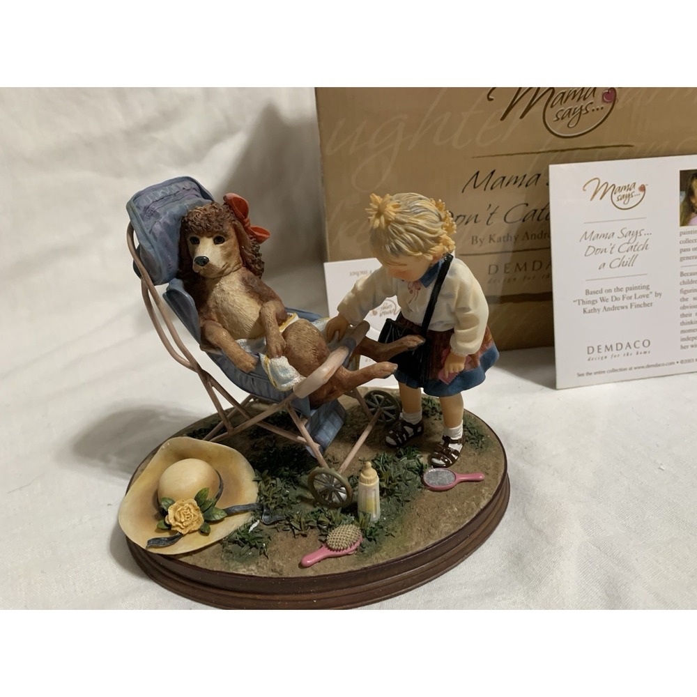 Demdaco Mama Says... "Don't Catch a Chill" Figurine Kathy Andrews Fincher Box